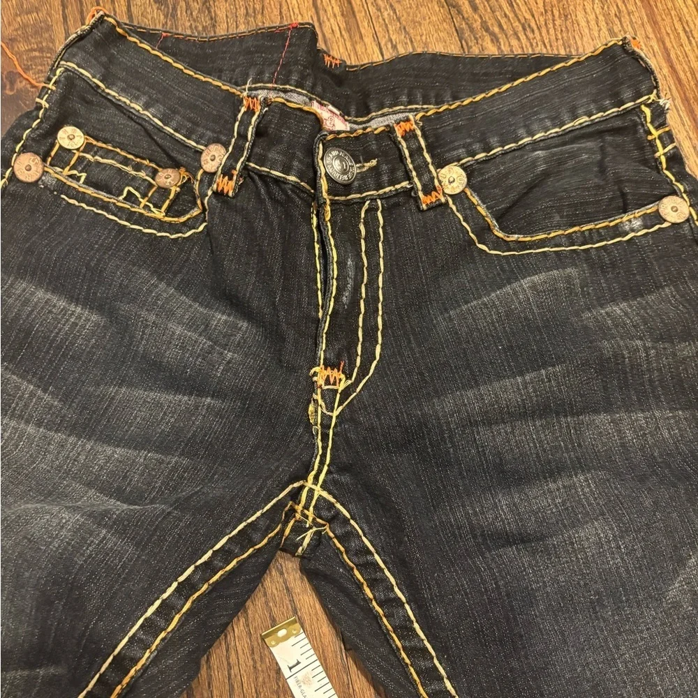 True Religion Billy Super T Dark Denim Jeans with Stitching size 34